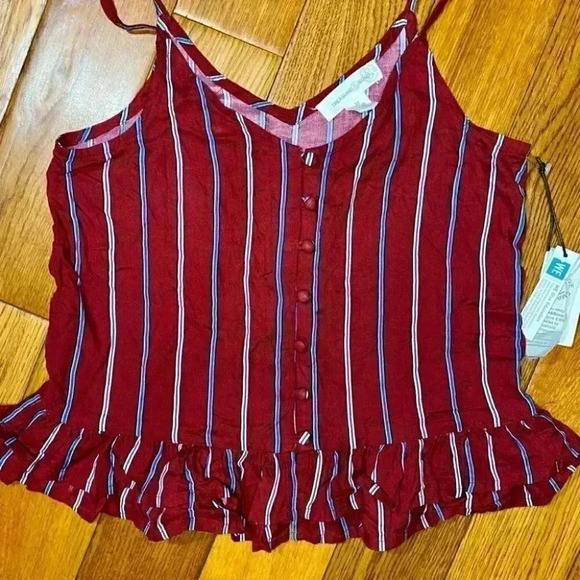 Treasure & Bond Striped Ruffled Girls Top - Picture 3 of 5